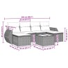 Salon de jardin avec coussins 7 pcs gris clair résine tressée 513470513470