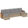 Salon de jardin avec coussins 7 pcs beige résine tressée 513477513477
