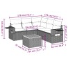 Salon de jardin 6 pcs avec coussins noir résine tressée 513479513479