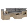 Salon de jardin avec coussins 6 pcs beige résine tressée 513481513481