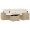 Salon de jardin avec coussins 5 pcs beige résine tressée 513490513490