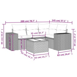 Salon de jardin avec coussins 5 pcs beige résine tressée 513490513490