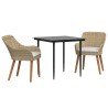 Ensemble de salle à manger pour jardin 3 pcs Beige polyrotin 513505513505