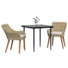 Ensemble de salle à manger pour jardin 3 pcs Beige polyrotin 513505513505