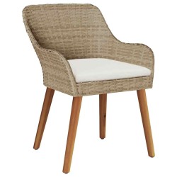 Ensemble de salle à manger pour jardin 3 pcs Beige polyrotin 513505513505