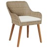 Ensemble de salle à manger pour jardin 3 pcs Beige polyrotin 513505513505