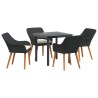 Ensemble de salle à manger pour jardin 5 pcs Noir polyrotin 513506513506