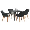 Ensemble de salle à manger pour jardin 5 pcs Noir polyrotin 513506513506