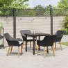 Ensemble de salle à manger pour jardin 5 pcs Noir polyrotin 513506513506