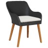 Ensemble de salle à manger pour jardin 5 pcs Noir polyrotin 513506513506