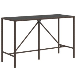 Ensemble de bar de jardin avec coussins 7 pcs marron poly rotin 513509513509