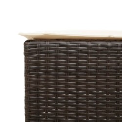 Ensemble de bar de jardin avec coussins 7 pcs marron poly rotin 513509513509