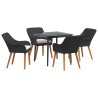 Ensemble de salle à manger pour jardin 5 pcs Noir polyrotin 513510513510