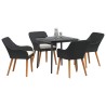 Ensemble de salle à manger pour jardin 5 pcs Noir polyrotin 513510513510