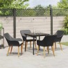 Ensemble de salle à manger pour jardin 5 pcs Noir polyrotin 513510513510