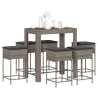 Ensemble de bar de jardin 7 pcs avec coussins gris poly rotin 513511513511
