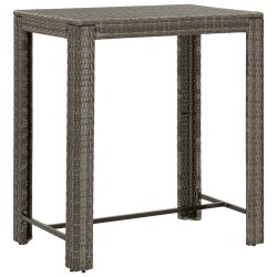 Ensemble de bar de jardin 7 pcs avec coussins gris poly rotin 513511513511