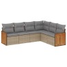 Salon de jardin avec coussins 6 pcs beige résine tressée 513514513514