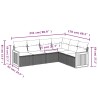 Salon de jardin avec coussins 6 pcs beige résine tressée 513514513514