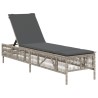 Chaises longues avec coussins lot de 2 gris résine tressée 513519513519