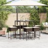 Ensemble de bar de jardin avec coussins 7 pcs marron poly rotin 513520513520