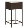 Ensemble de bar de jardin avec coussins 7 pcs marron poly rotin 513520513520