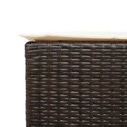 Ensemble de bar de jardin avec coussins 7 pcs marron poly rotin 513520513520