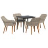 Ensemble de salle à manger pour jardin 5 pcs Gris clair 513521513521