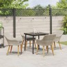 Ensemble de salle à manger pour jardin 5 pcs Gris clair 513521513521