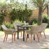 Ensemble de salle à manger pour jardin 5 pcs Gris clair 513526513526