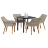 Ensemble de salle à manger pour jardin 5 pcs Gris clair 513526513526