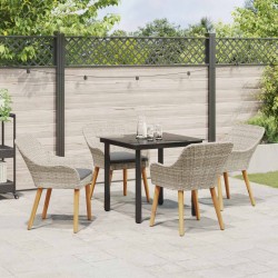 Ensemble de salle à manger pour jardin 5 pcs Gris clair 513526513526