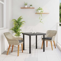 Ensemble de salle à manger pour jardin 3 pcs Gris clair 513527513527