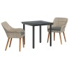 Ensemble de salle à manger pour jardin 3 pcs Gris clair 513527513527