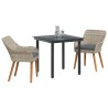 Ensemble de salle à manger pour jardin 3 pcs Gris clair 513527513527