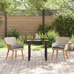Ensemble de salle à manger pour jardin 3 pcs Gris clair 513527513527