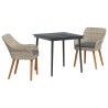 Ensemble de salle à manger pour jardin 3 pcs Gris clair 513528513528