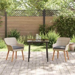 Ensemble de salle à manger pour jardin 3 pcs Gris clair 513528513528