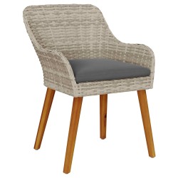 Ensemble de salle à manger pour jardin 3 pcs Gris clair 513528513528