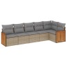 Salon de jardin avec coussins 6 pcs beige résine tressée 513529513529