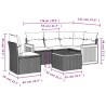 Salon de jardin avec coussins 6 pcs beige résine tressée 513530513530