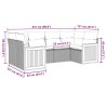 Salon de jardin 6 pcs avec coussins gris résine tressée 513532513532