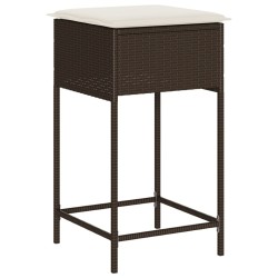 Ensemble de bar de jardin avec coussins 7 pcs marron poly rotin 513537513537