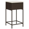 Ensemble de bar de jardin avec coussins 7 pcs marron poly rotin 513537513537