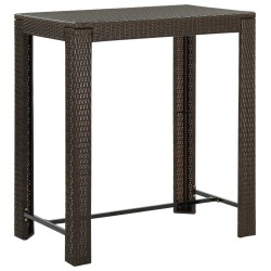 Ensemble de bar de jardin avec coussins 7 pcs marron poly rotin 513537513537