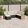 Salon de jardin 7 pcs avec coussins noir résine tressée 513540513540