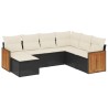Salon de jardin 7 pcs avec coussins noir résine tressée 513540513540
