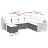 Salon de jardin 7 pcs avec coussins noir résine tressée 513540513540