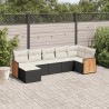 Salon de jardin 7 pcs avec coussins noir résine tressée 513541513541
