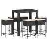 Ensemble de bar de jardin 7 pcs avec coussins noir poly rotin 513548513548